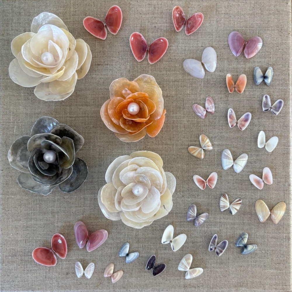 Mermaid Jingle Blooms & Coquina Butterflies Sanibel Shell Art